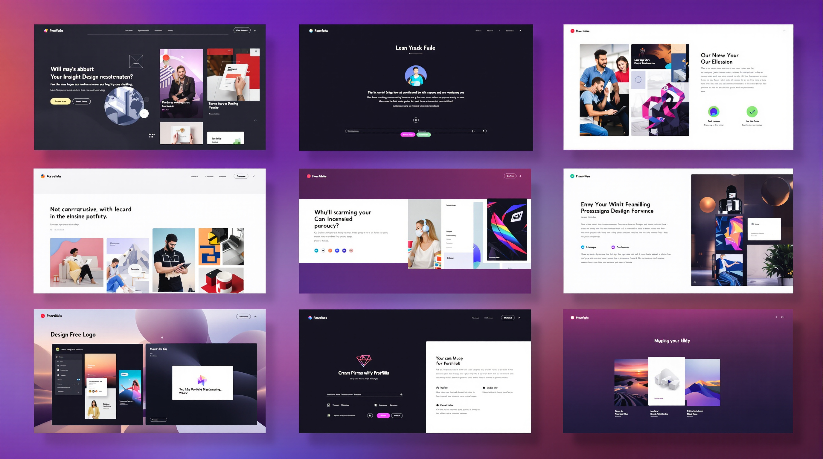 Elegant portfolio presentation with multiple design projects displayed